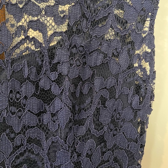 Navy Lace Bodice Full Length Bridesmaid Dress - Picture 8 of 11